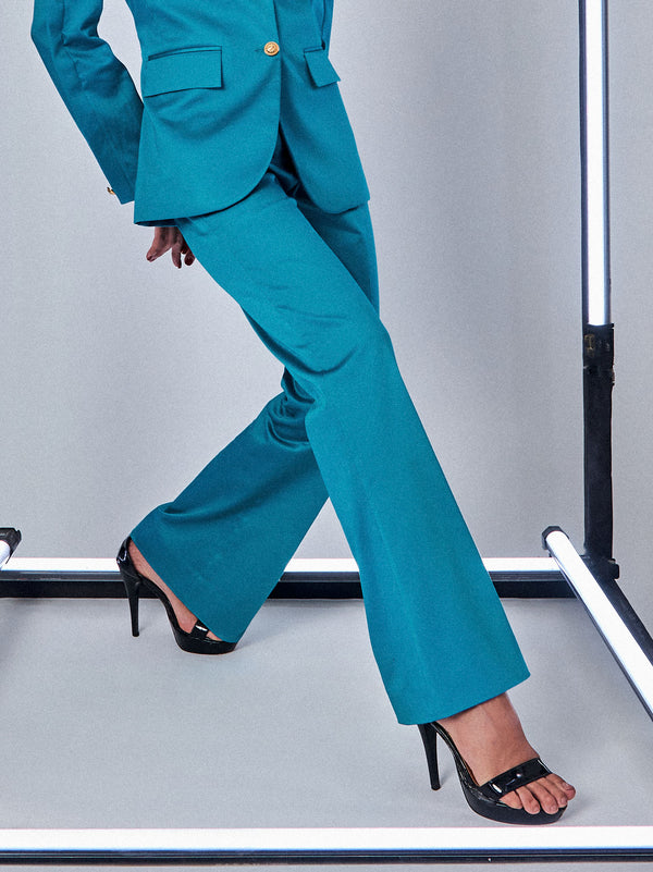 Aqua Blue Bootcut Trouser
