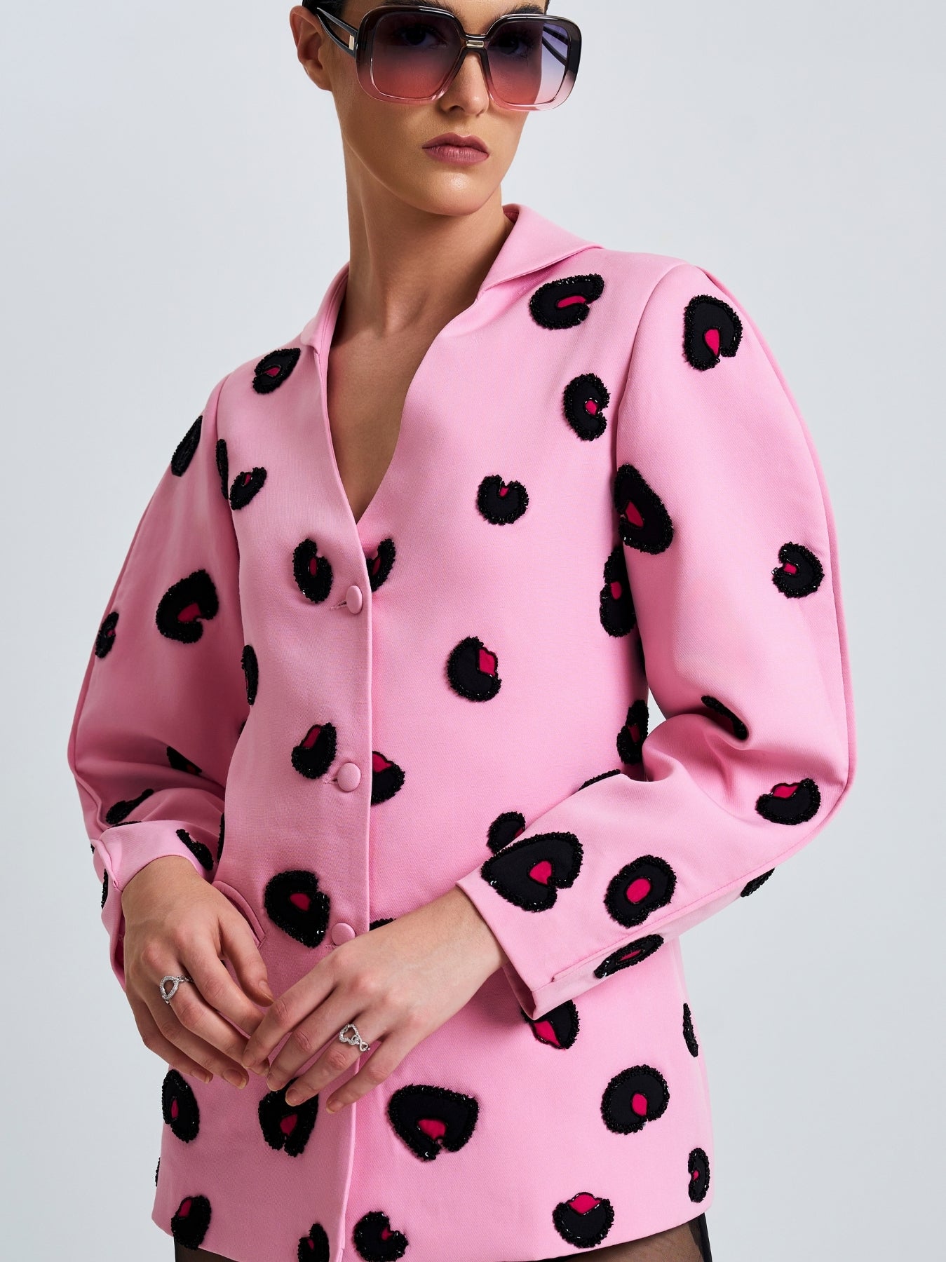 Pink Leopard Statement Blazer
