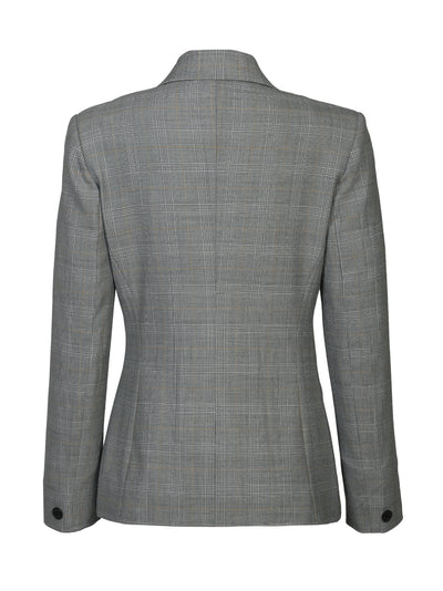 Grey Checked Double Breasted Blazer
