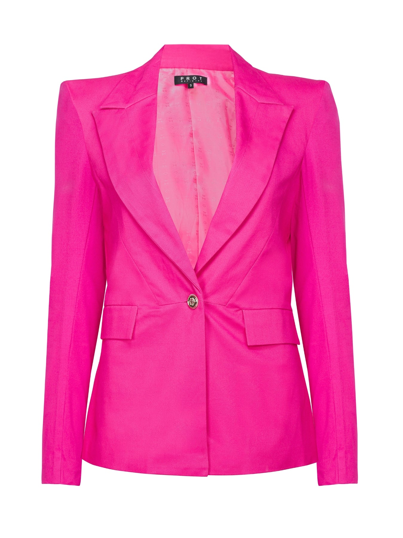 Hot Pink Structured Shoulder Blazer