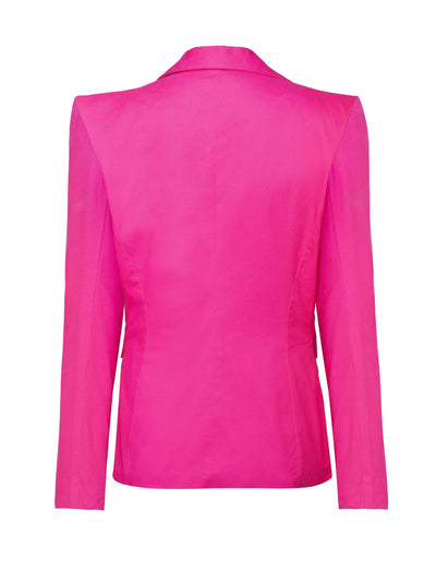 Hot Pink Structured Shoulder Blazer