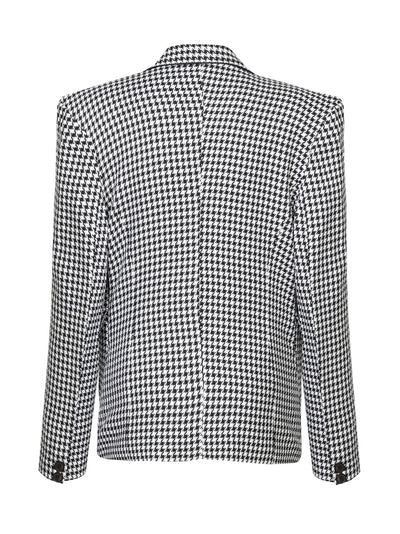 Black and White Houndstooth Blazer