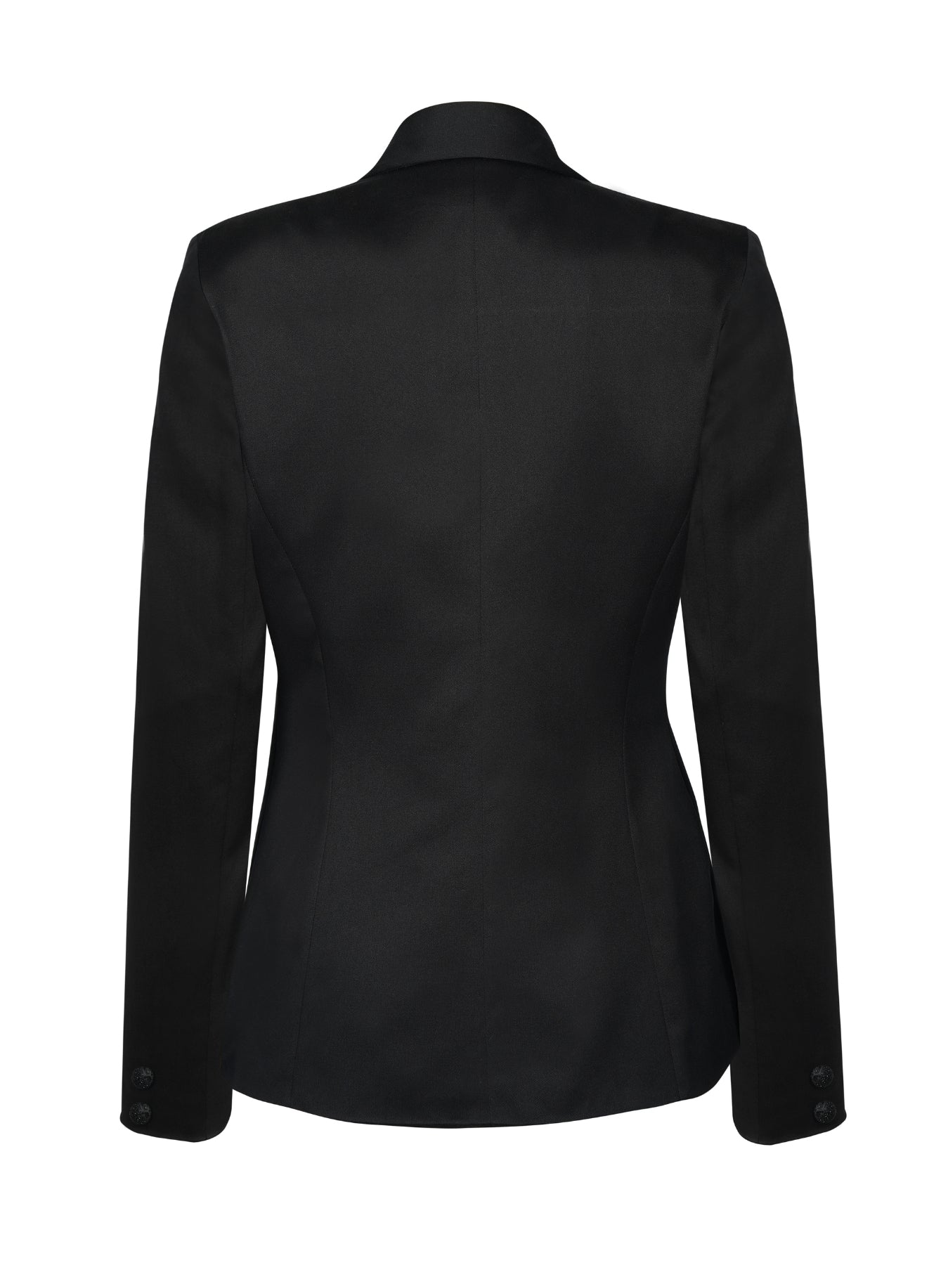 Solid Black Embroidered Blazer
