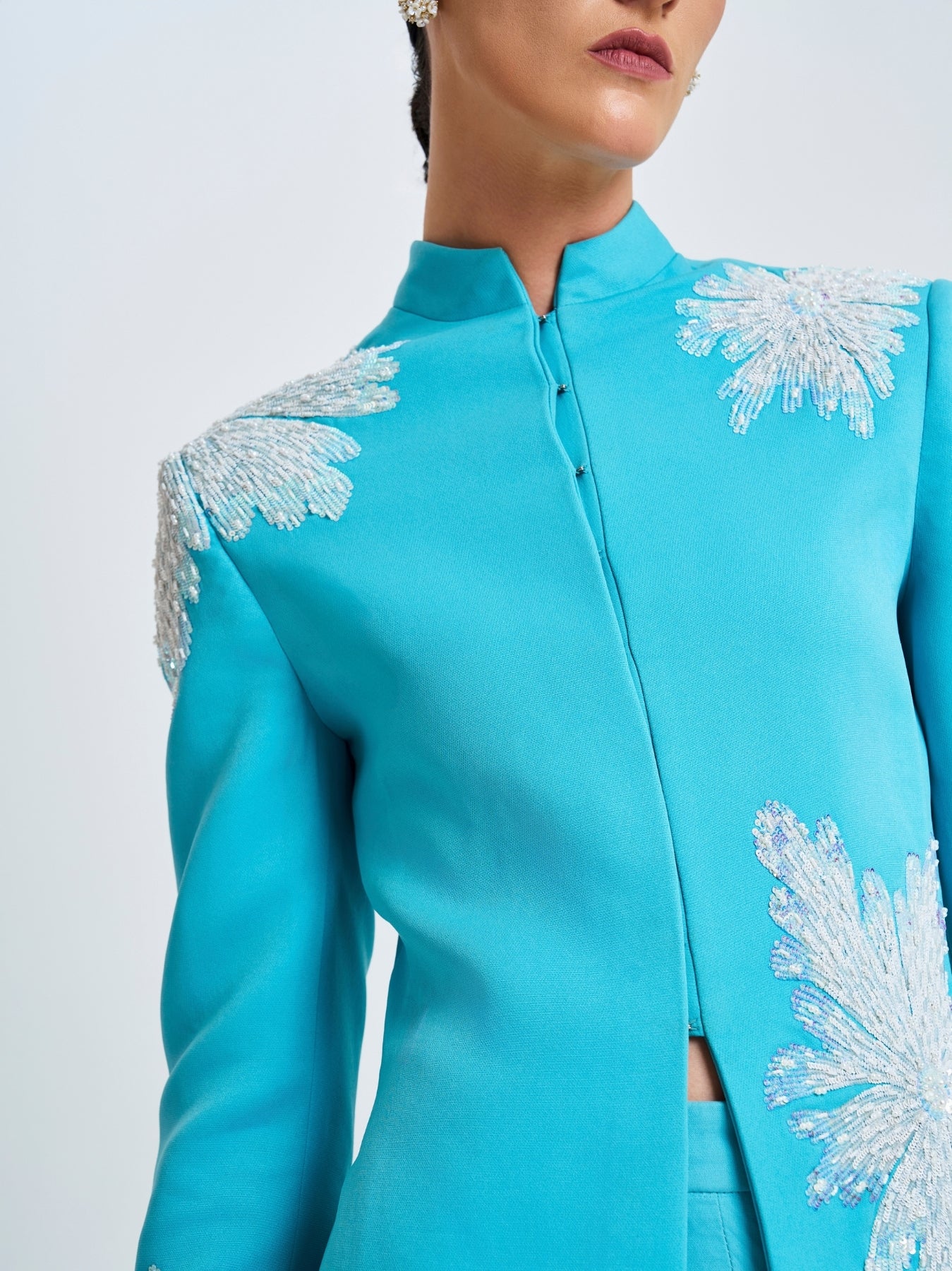 Blue Frost Embroidered Blazer
