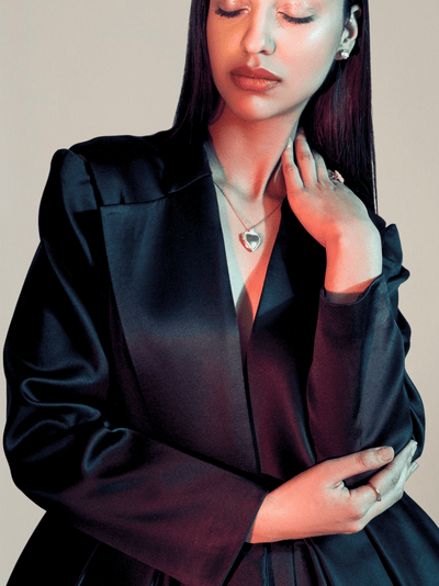 Voluminous Satin Blazer Dress - PROTDresses