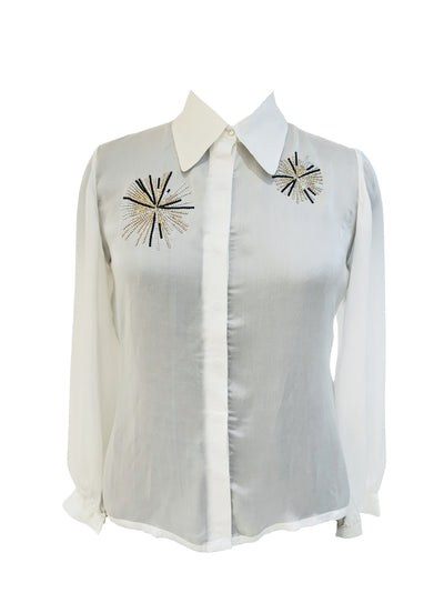 White Shirt With Rhinestones