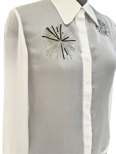 Embellished White Shirt for Formals
