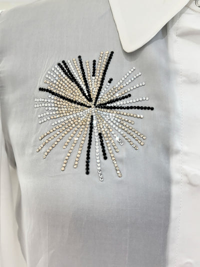 Embellished White Shirt for Formals
