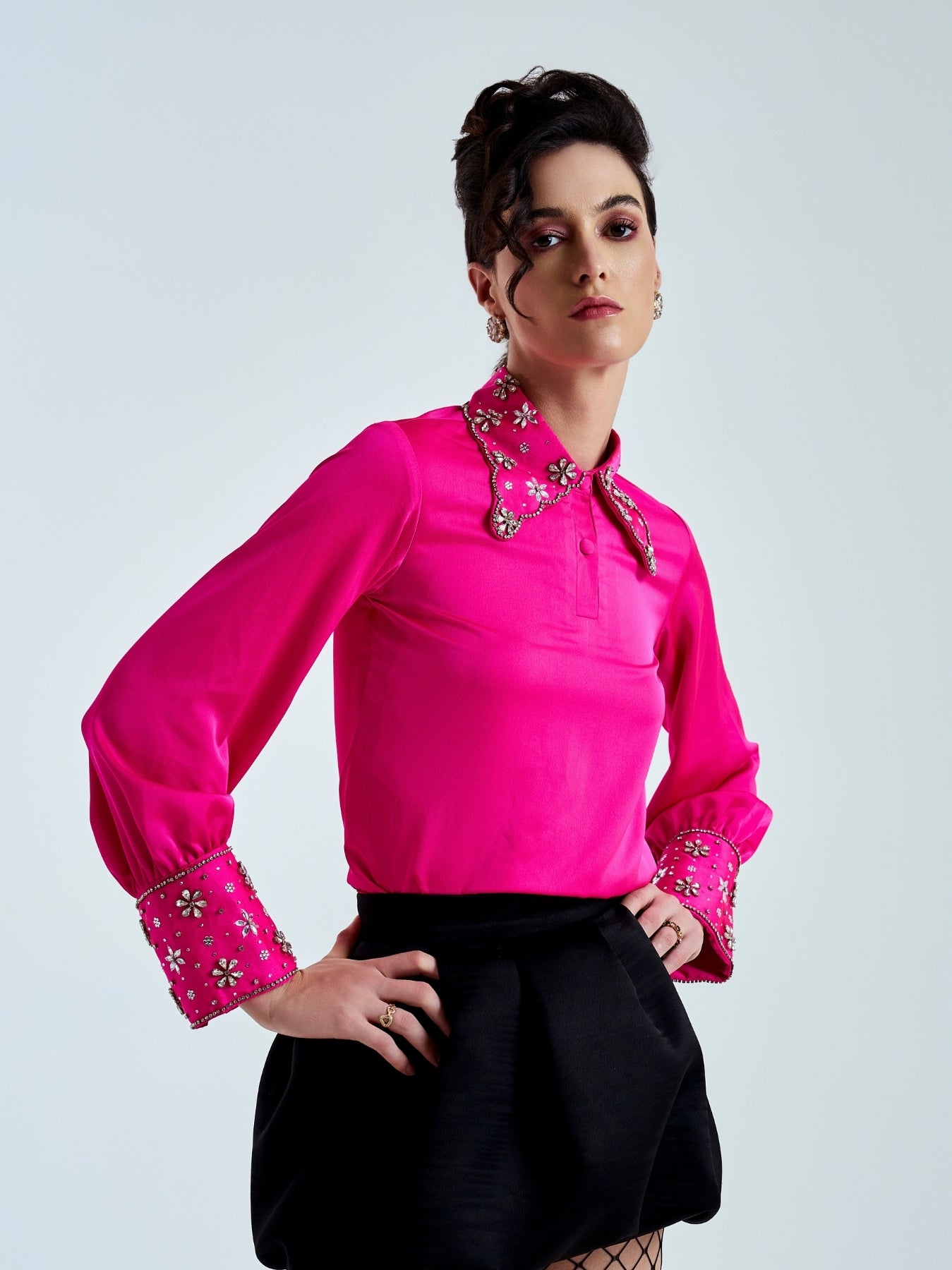 Radiant Embellished Fuchsia Blouse