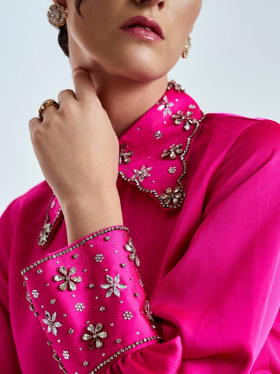 Radiant Embellished Fuchsia Blouse