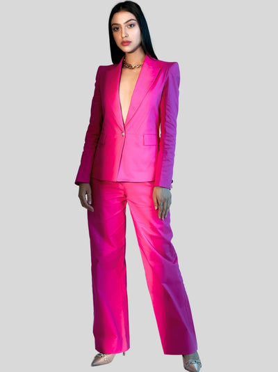 Hot Pink Structured Pant Suit
