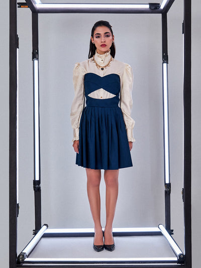 Blue Tube Dress with Cutout