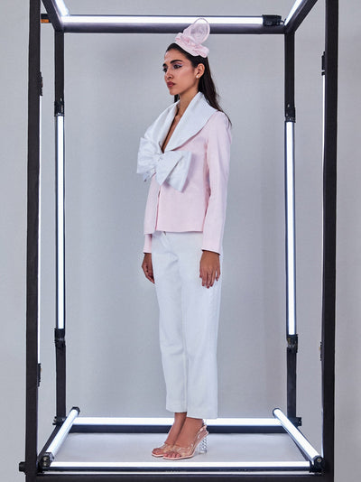 Baby Pink Blazer with Bow Pant Suit - PROTPant Suits