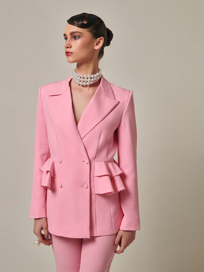 Baby Pink Double Breasted Blazer