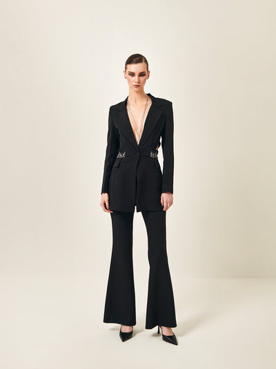 Cut Out Blazer Black
