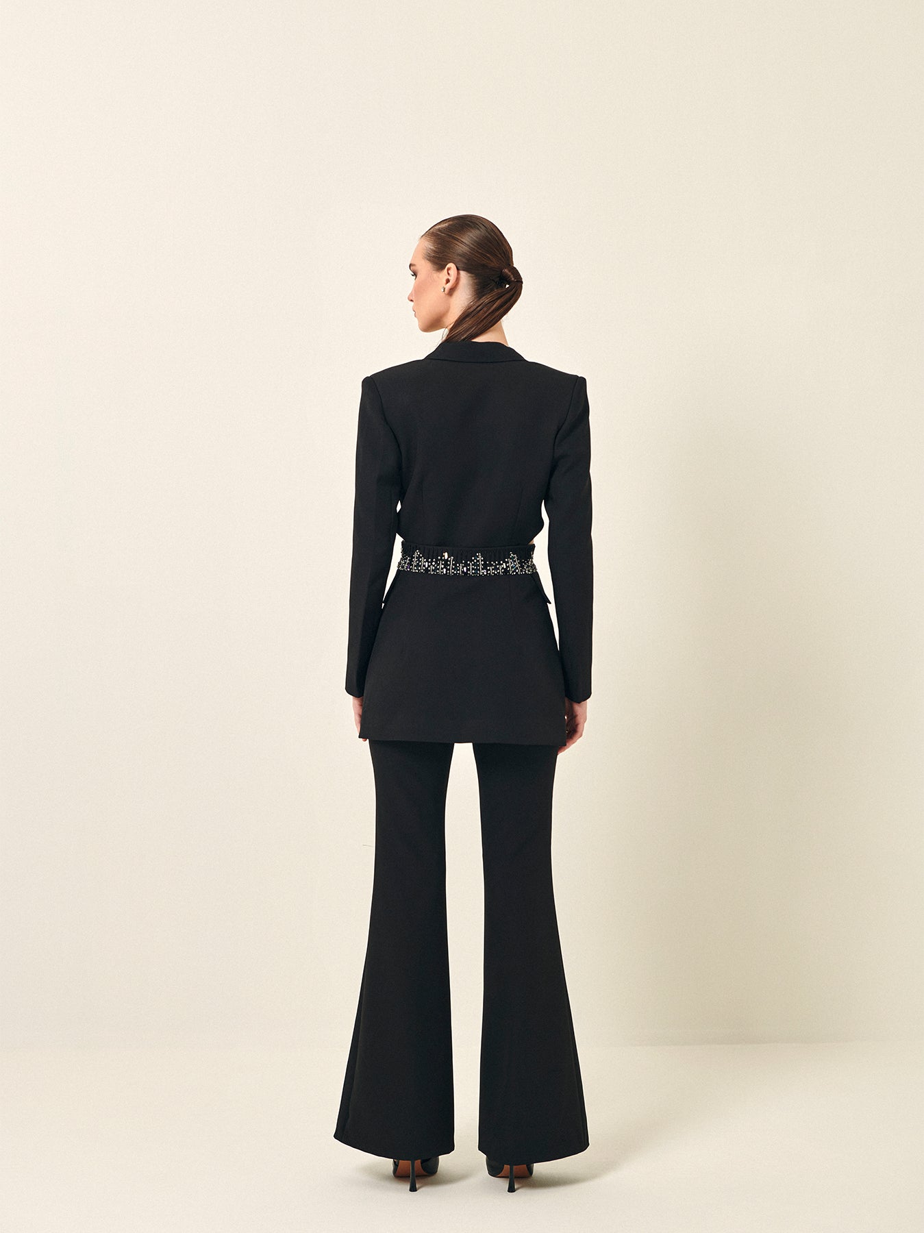 Buy Black Cutout Blazer Online | Black Embroidered Blazer
