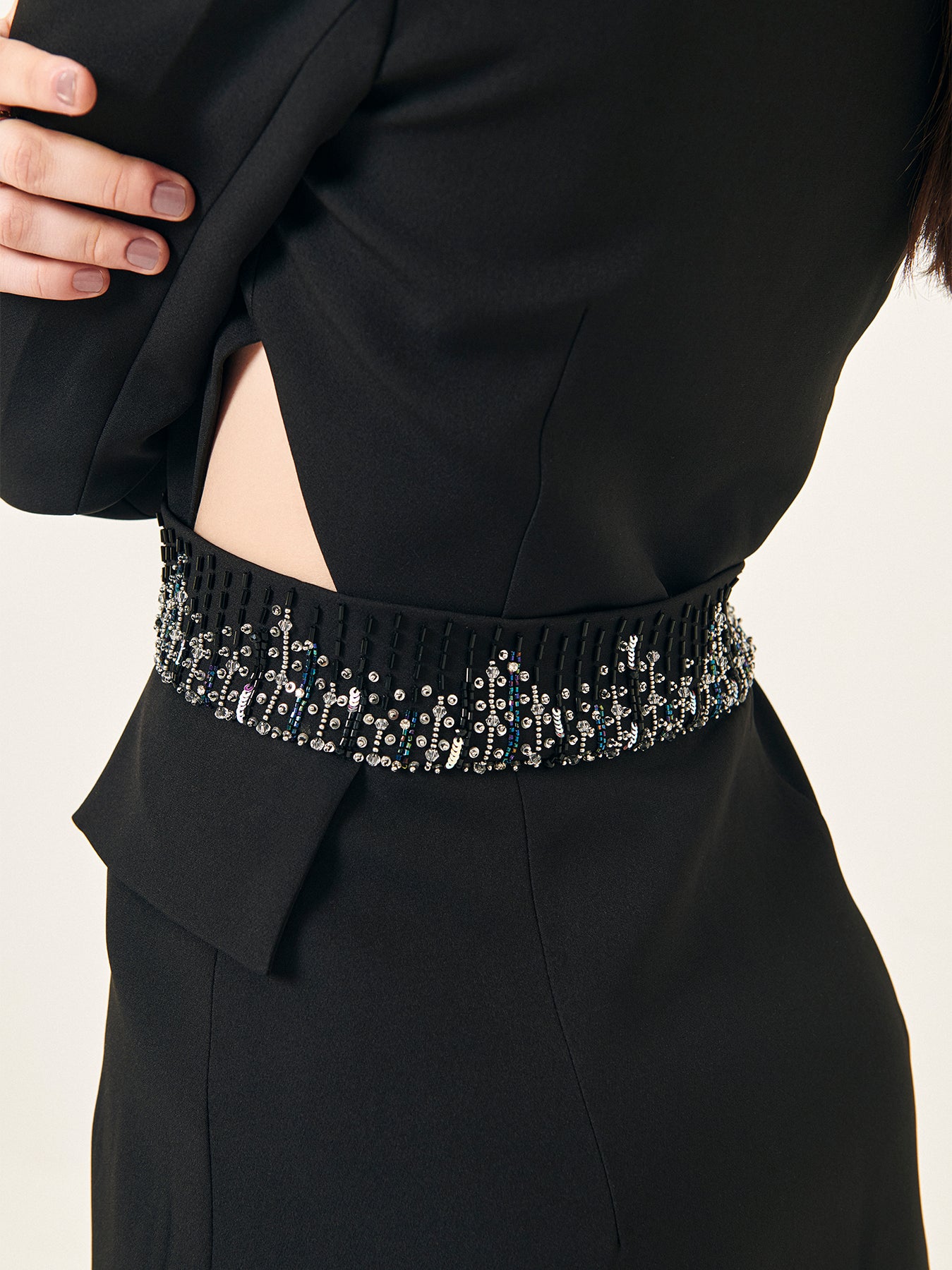 Black Blazer With Embroidery