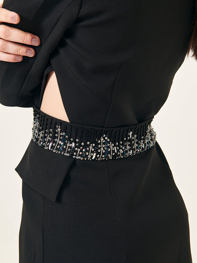 Black Blazer With Embroidery