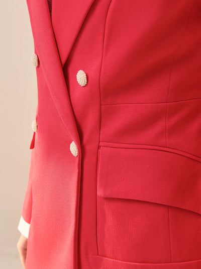 Imperial red Blazer and straight trouser suit