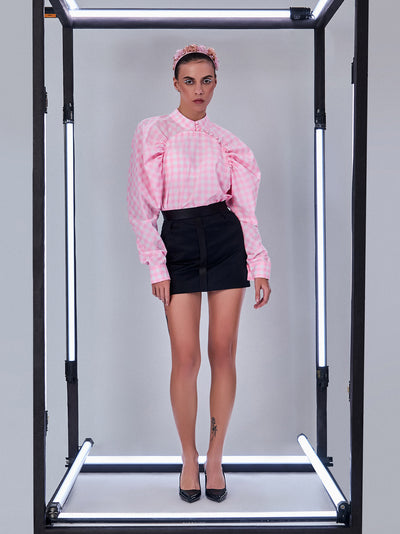 Pink Gingham Check Top