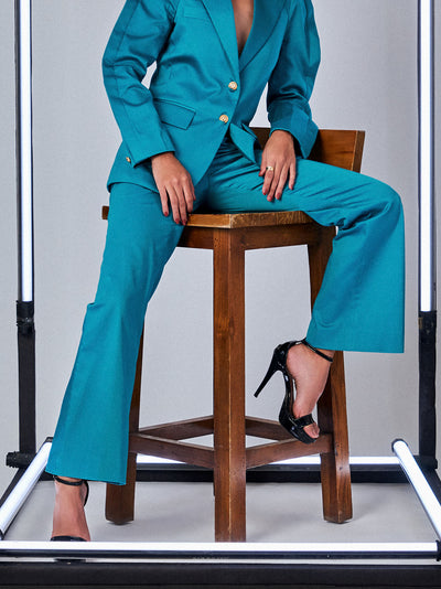 Aqua Blue Bootcut Trouser