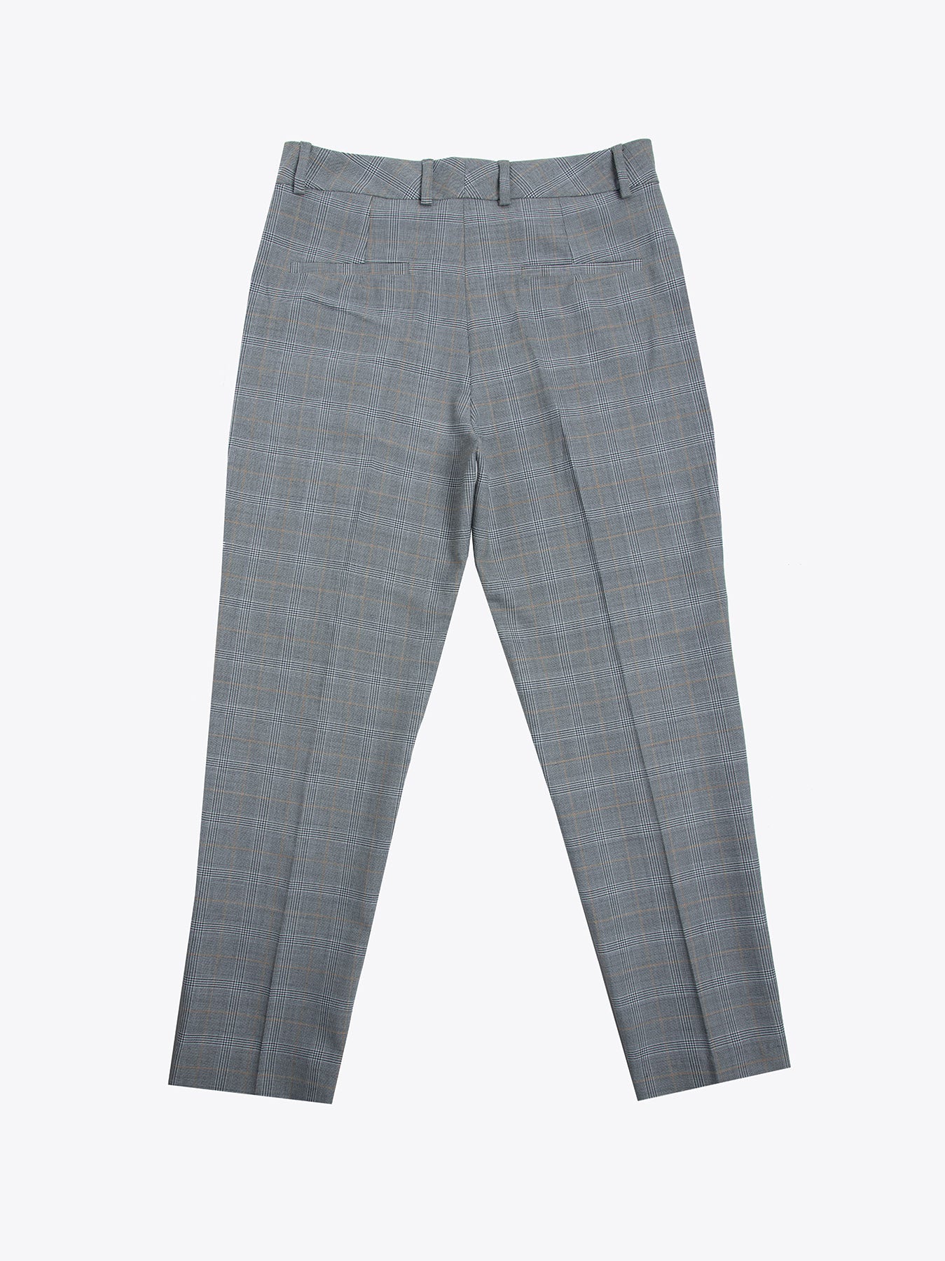 Grey checked high waist trousers