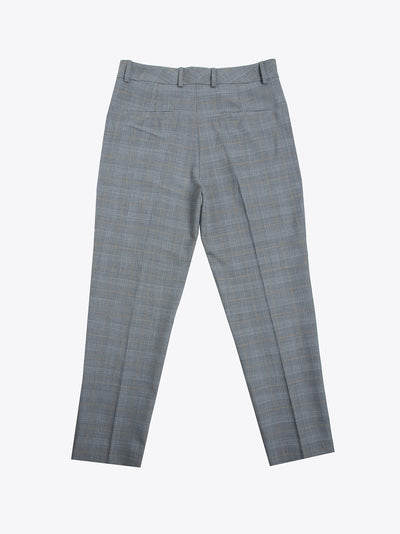 Grey checked high waist trousers