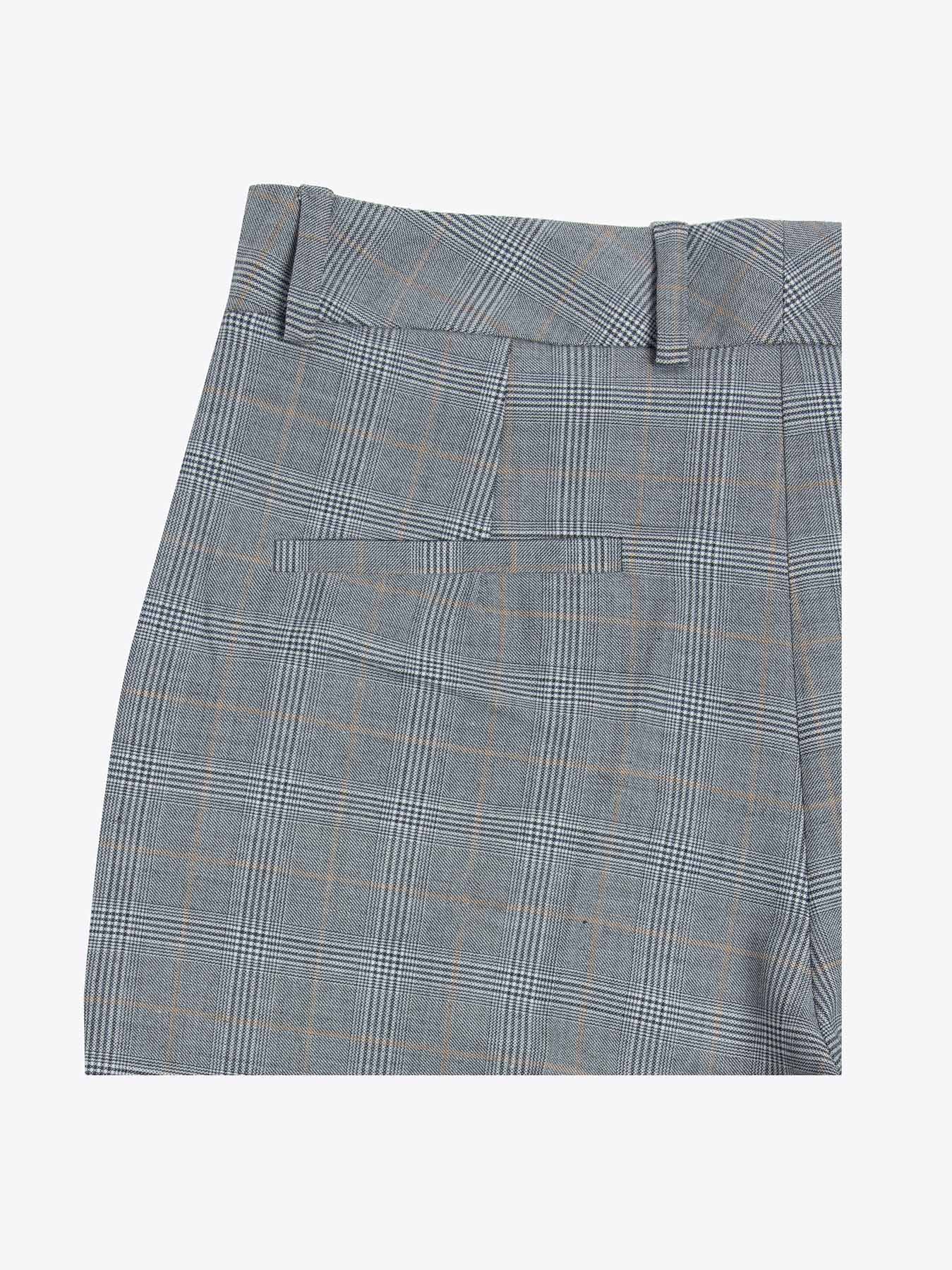 Grey checked high waist trousers