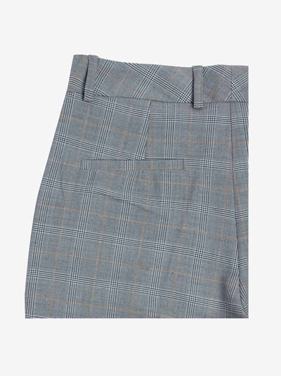 Grey checked high waist trousers