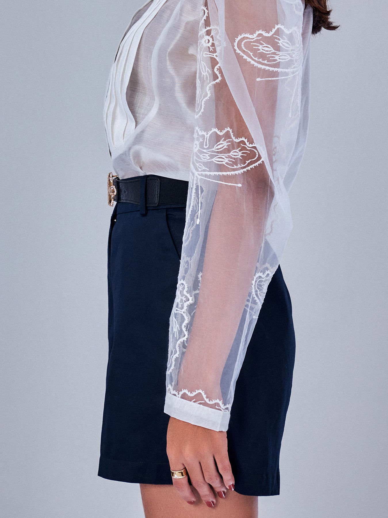 High Waist Shorts in Midnight Blue
