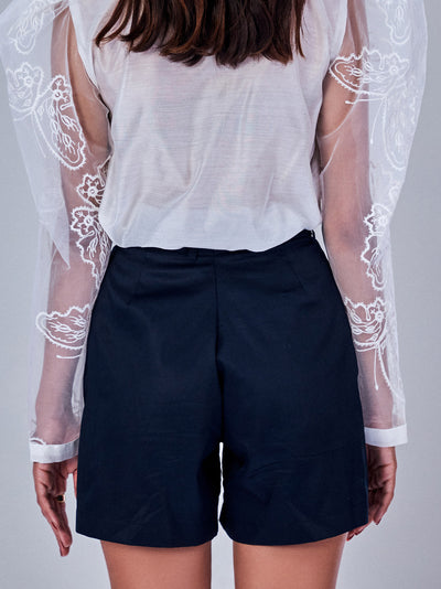 High Waist Shorts in Midnight Blue