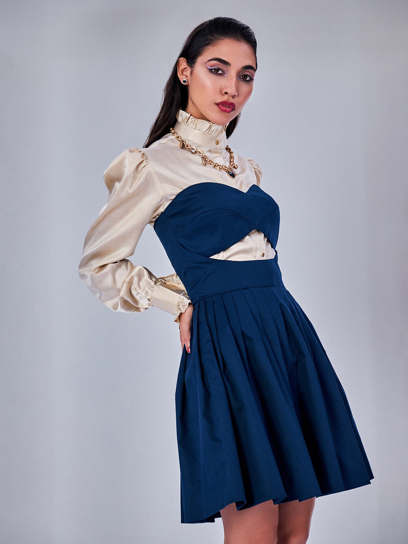 Buy Blue Tube Dress with Cutout